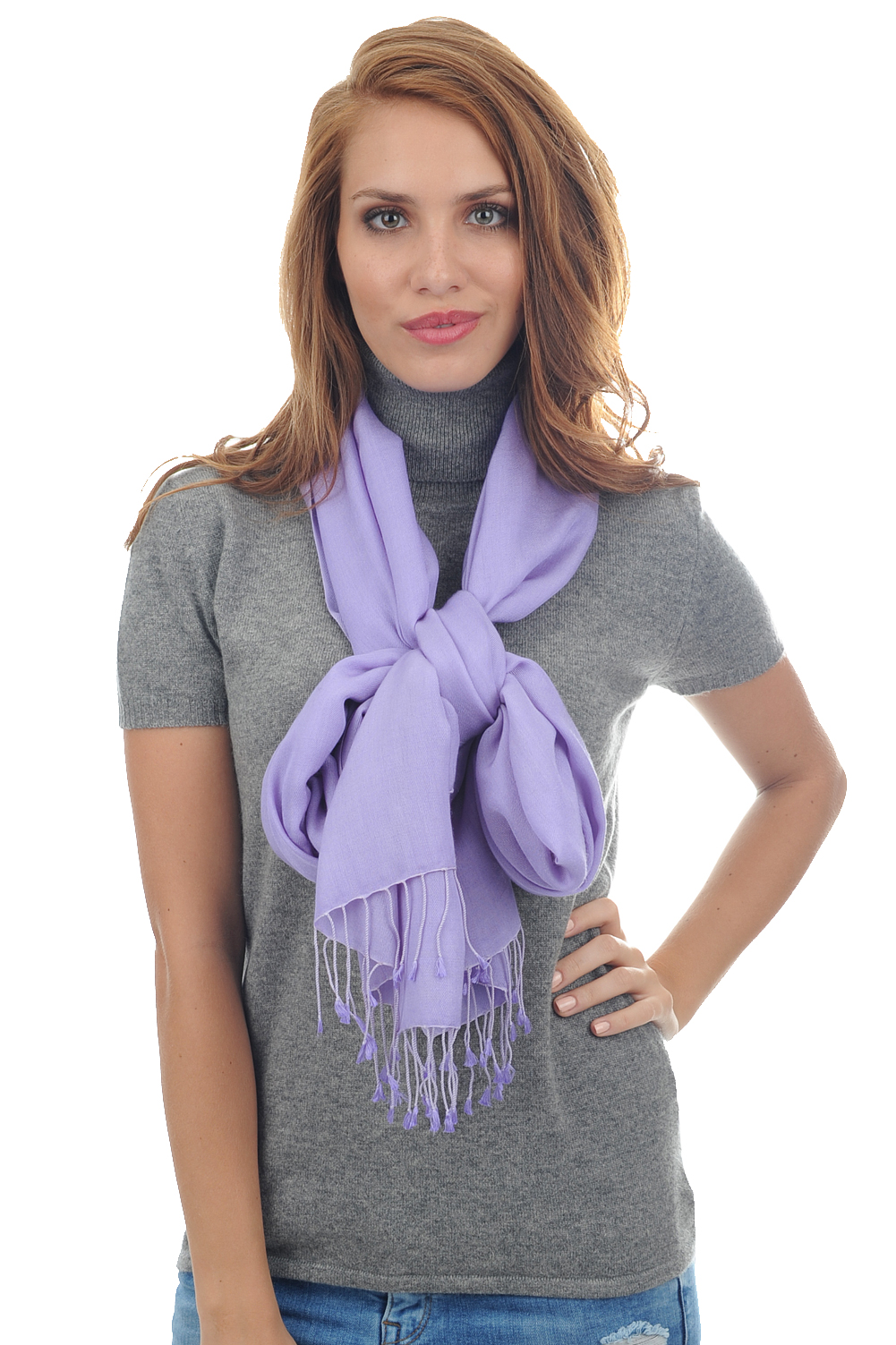 Cashmere & Silk ladies shawls platine violet tulip 204 cm x 92 cm